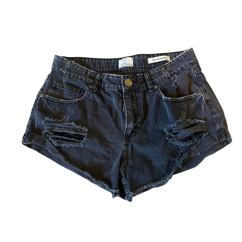 Cotton On Womens Mid Saturday Jean Shorts Size 6 Blk